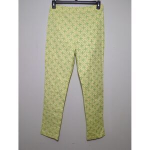 Verge Girl Womens Yellow Pants Green Tile Check Floral Size 12